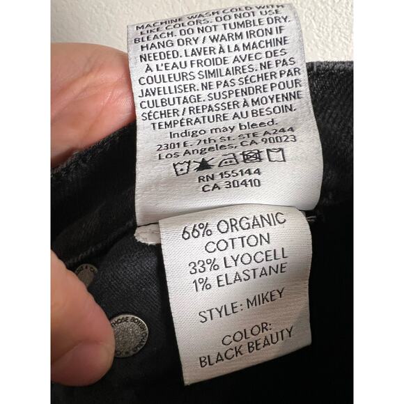 Boyish Mikey Black Beauty High Rise Wide Leg Ankle Jeans Size 24 - Picture 11 of 12